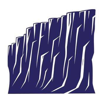 Abstract illustration of a mountain cliff face isolated on white background in format vector