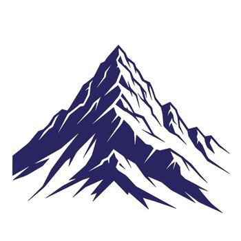 illustration of a majestic mountain range design in a simple flat style against a white background. vector