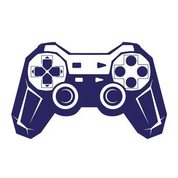 illustration of a blue game controller isolated on a white background for gaming concepts vector