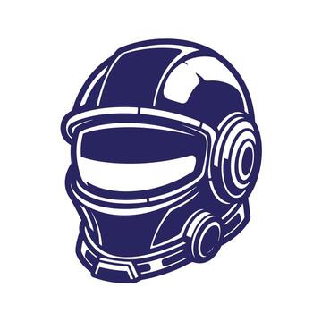 Modern futuristic spacesuit helmet illustration isolated on white background for design projects vector