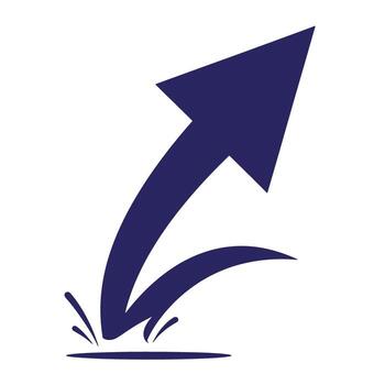 A dynamic upward arrow representing growth progress development and achievement vector