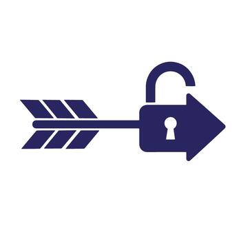 Arrow of progress symbolic representation of unlocking opportunities and achieving success vector