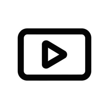 Black play button icon, media player sign on a white background vector