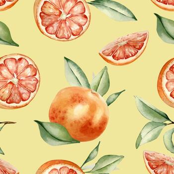 Citrus pattern with oranges and grapefruit vector