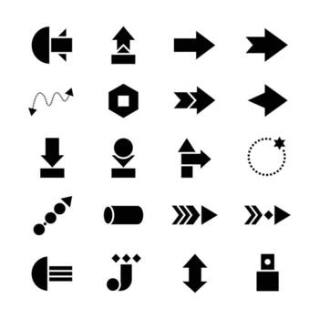 colección de sencillo gráfico íconos representando movimiento y dirección vector