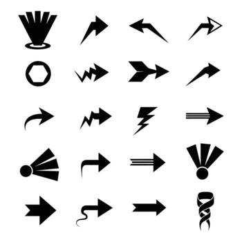 Collection of diverse arrow shapes and pointer icons vector