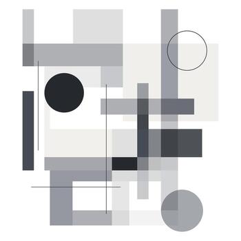 resumen geométrico pintura en fondo de pantalla. cifras hecho de rectángulos, cuadrícula, círculos y líneas. sencillo elementos. memphis estilo antecedentes modelo. ilustración. vector