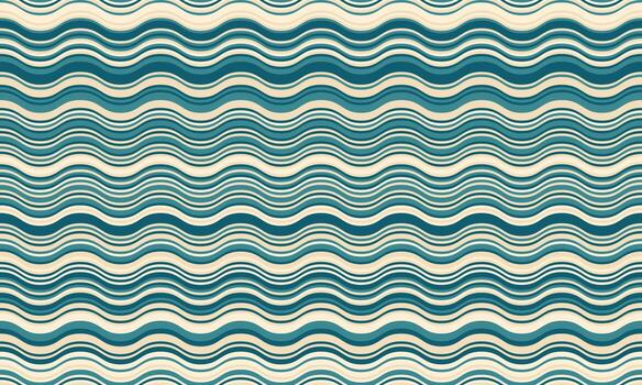 Seamless wave pattern in calming teal and cream tones. Perfect for textile design, website backgrounds, or any project needing a flowing, tranquil aesthetic. vector