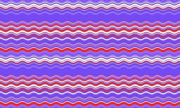Vibrant wavy stripes in purple, red, and white create a dynamic, playful pattern. Perfect for backgrounds, textiles, or website design, this image evokes energy and movement. vector