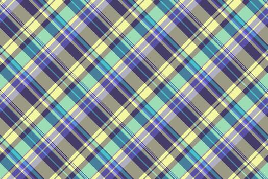 Structure textile check pattern, picnic blanket seamless plaid. Hippy tartan fabric texture background in pastel and indigo colors. vector