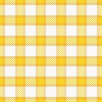 Cheerful yellow white checkered pattern. Classic, versatile design evoking rustic charm and warmth. Ideal for backgrounds, textiles, creative projects. vector