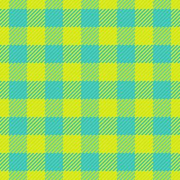 vibrante tablero de damas modelo en un verde azulado y amarillo matiz. un geométrico diseño, textil antecedentes para resumen gráficos, ropa, artesanía, o un caprichoso diseño elemento. vector