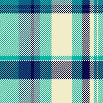 detallado textil modelo. el diseño caracteristicas un clásico cheque con superposición líneas en armonioso blues y cremas para antecedentes, huellas dactilares o resumen Arte. vector