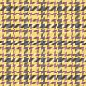 Wool fabric textile seamless, spanish tartan texture check. Blank plaid pattern background in yellow and khaki colors. vector