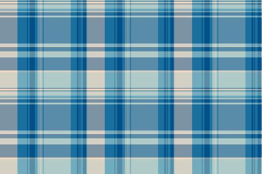 Detailed blue plaid pattern. Seamless texture with intersecting lines. Versatile for backgrounds, textiles, digital designs. Classic, clean, aesthetically pleasing. vector