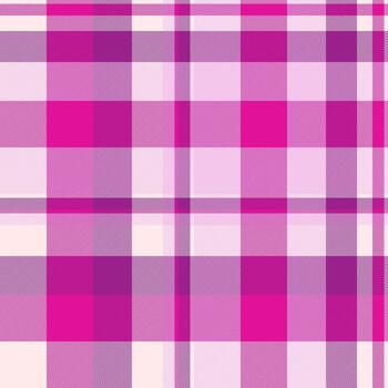 Give textile pattern plaid, overlay seamless texture background. Bedding fabric tartan check in pink and white colors. vector