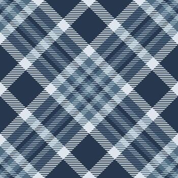Detailed, repeating blue plaid pattern. Classic fabric design. Ideal for textile design, backgrounds, or graphic elements needing a traditional, structured feel. vector