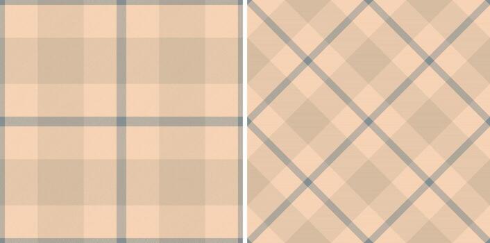 Elegant check patterns in warm beige and soft gray tones. Ideal for fabric design, backgrounds, or adding a touch of classic style to your project. vector