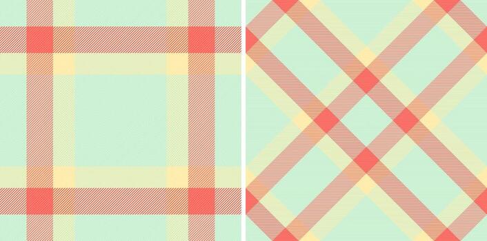 dos suave tartán patrones evocar primavera estilo con su pastel matices versátil para textiles, digital diseños, o antecedentes necesitando un toque de simple, alegre elegancia. vector