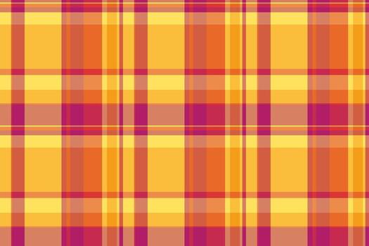 Mixed fabric texture textile, primary check pattern. Independence day plaid background seamless tartan in red and orange colors. vector