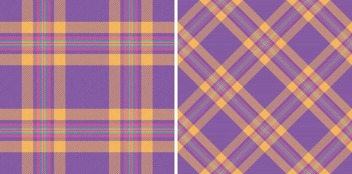 plaid background of check pattern seamless with a tartan texture textile fabric. Set in kids colors. Minimalist fashion ideas for a sleek look. vector