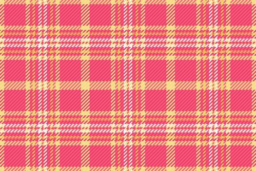 Lined tartan textile seamless, customize pattern fabric. Oilcloth plaid texture check background in red and yellow colors. vector