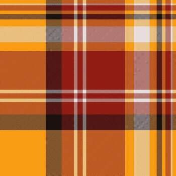 Tattersall plaid fabric check, man pattern tartan . Nice texture seamless textile background in bright and red colors. vector