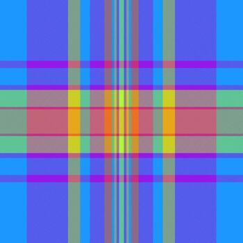 Everyday background check, classy textile pattern plaid. Cowboy seamless texture tartan fabric in cyan and violet colors. vector