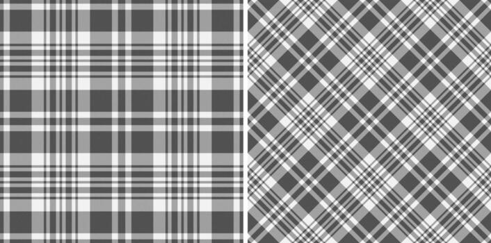 Background tartan texture of plaid check pattern with a fabric textile seamless. Set in monochrome colors of new year celebration ideas. vector