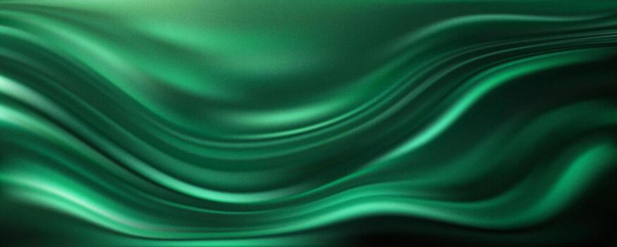 Trendy emerald green wavy gradient. Abstract blurred texture noise background. Grainy film effect texture gradient template vector