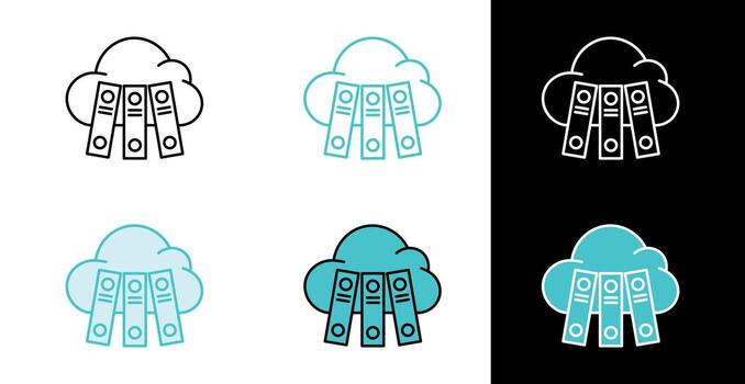 nube archivo icono para datos apoyo sistema en línea y llenar estilo vector