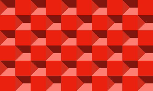 Seamless repeating geometric pattern of red cubes. vector