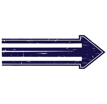 afligido Armada azul flecha con Tres horizontal líneas señalando a el Derecha en blanco antecedentes vector