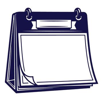 Simple illustrative image of an open desk calendar with blank pages for appointments vector