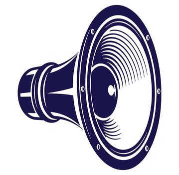 illustration of a blue loudspeaker showing audio speaker technology design on white background vector