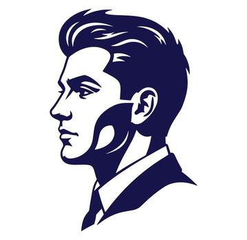 Elegant illustration of a man in profile showcasing style and sophistication with crisp lines vector