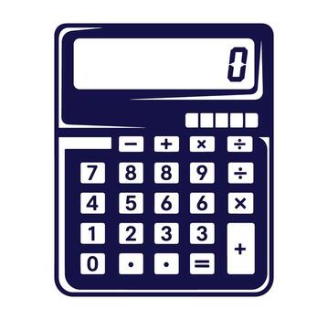 illustration of a simple digital calculator with numbers and mathematical symbols vector