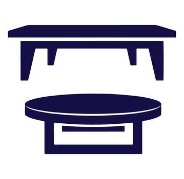 ilustración de dos sencillo mueble diseños café mesa y rectangular mesa vector