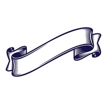 Elegant engraved banner ribbon with a blank space for text and announcements on white background vector