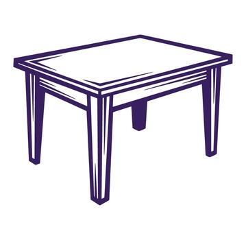 illustration of a simple rectangular table in a minimalist flat design style vector