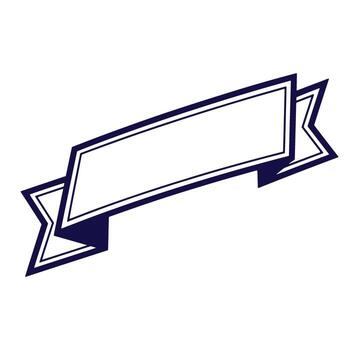 Elegant blue ribbon banner isolated on white background for text or message display vector