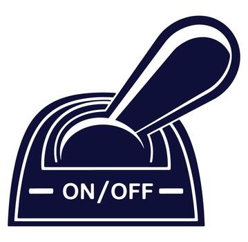Simple illustration of an on off toggle switch icon with a minimalist design vector