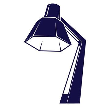 Modern geometric desk lamp illustration with simple lines and elegant design on white background vector