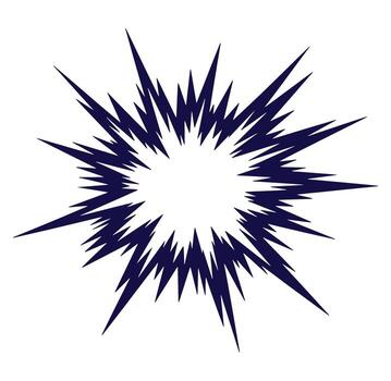 Abstract explosion effect with sharp spikes and comic book inspired design on white background vector
