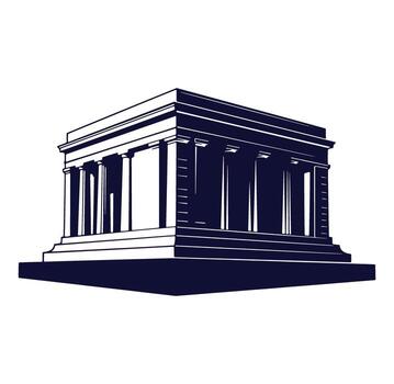 illustration of a classical monument building featuring columns and architectural design vector
