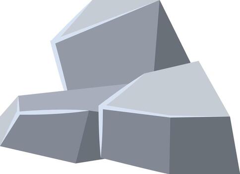 Gray angular stones stacking creating abstract rock pile vector