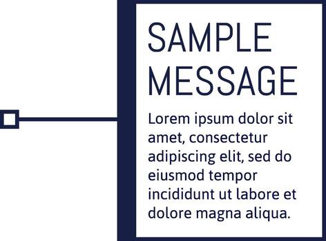 muestra mensaje texto caja con lorem ipsum vector