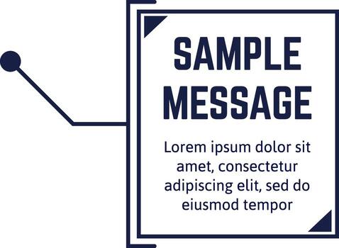 Callout box with sample message text template vector