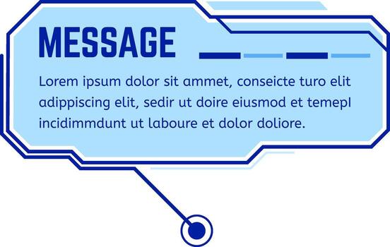 Futuristic message textbox with abstract cyberpunk interface design vector