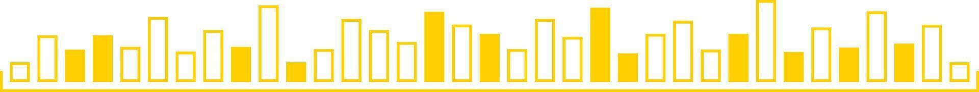 Yellow sound wave displaying audio equalizer music signal vector